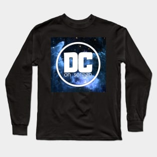 DC on SCREEN Podcast Logo (Blue Nebula) Long Sleeve T-Shirt